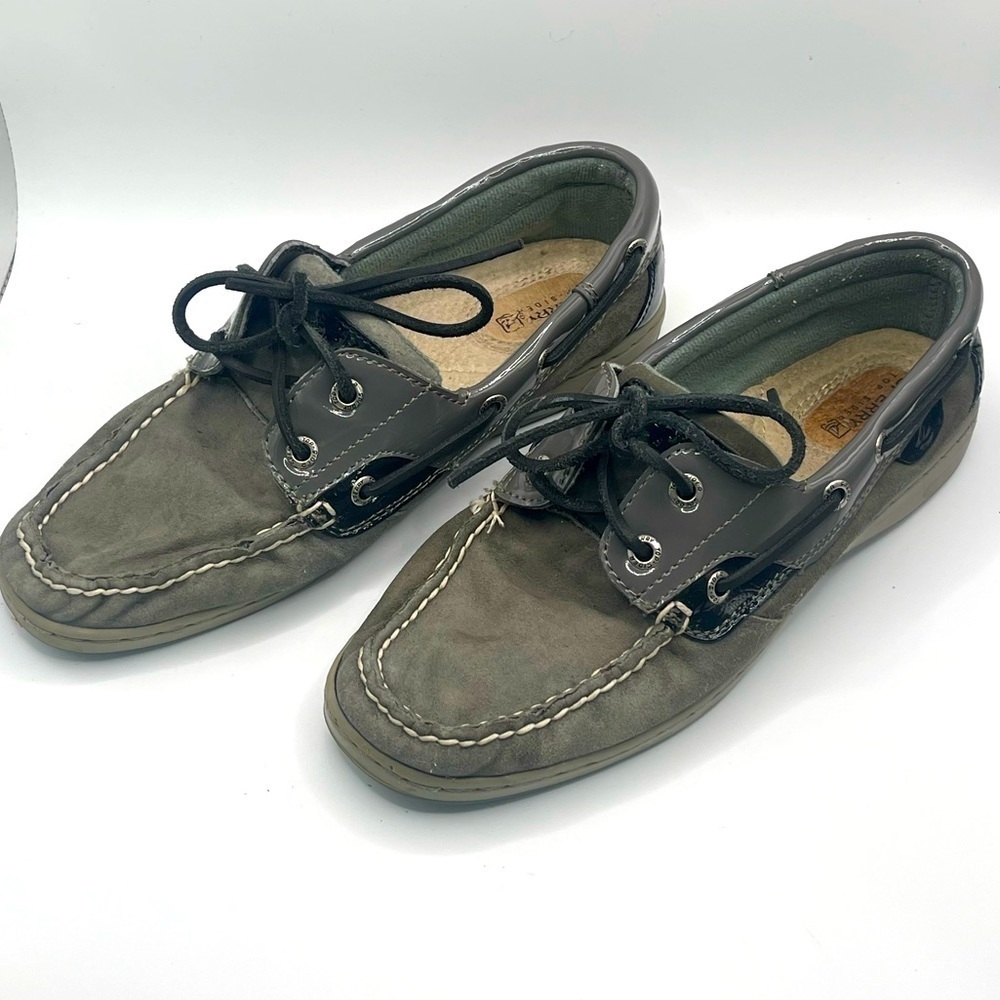 Sperry | Grey and Black Patent Leather | size 8